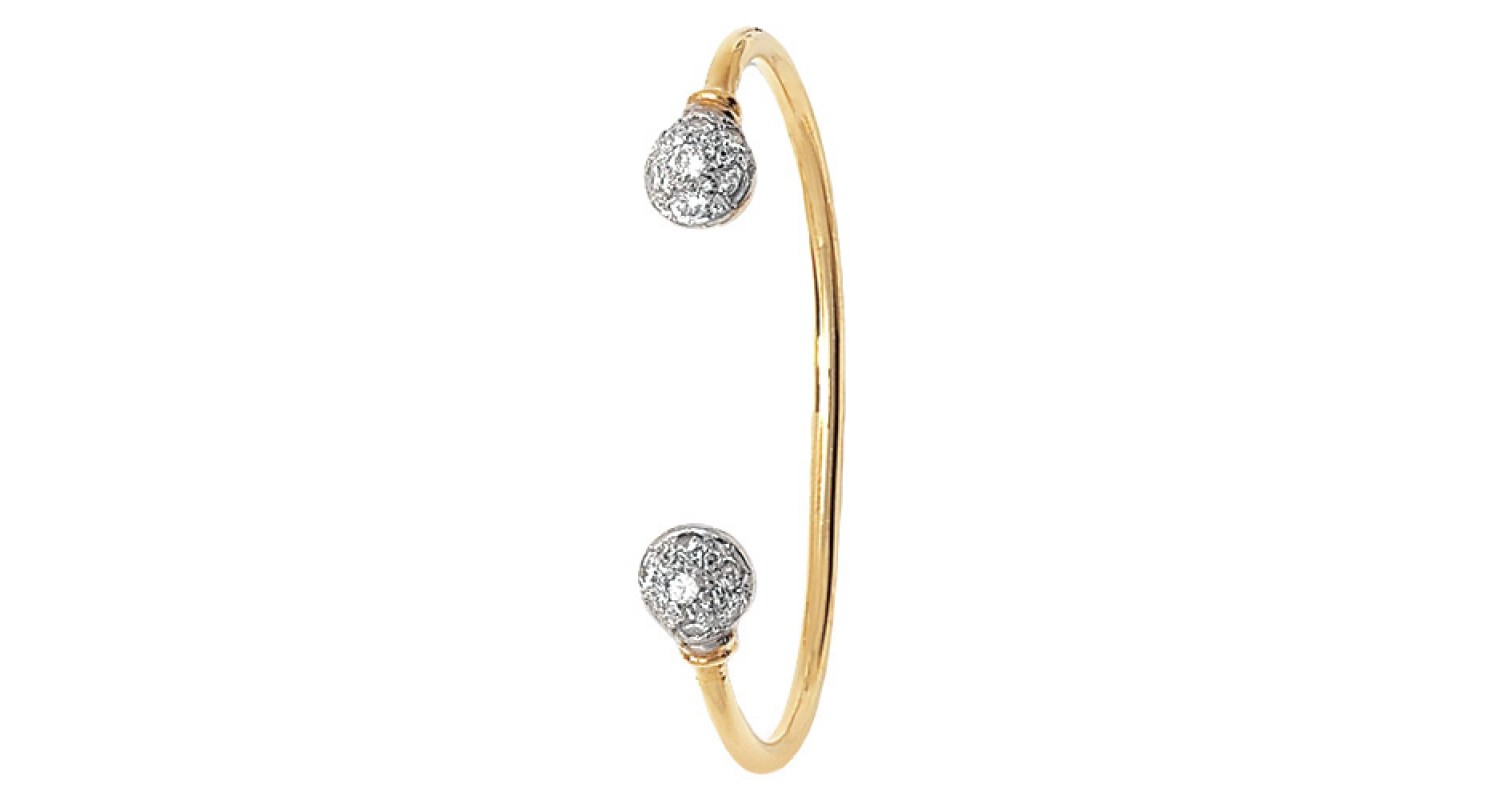 9ct Yellow Gold Babies' CZ Torque Bangle