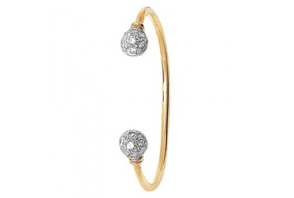 9ct Yellow Gold Babies' CZ Torque Bangle