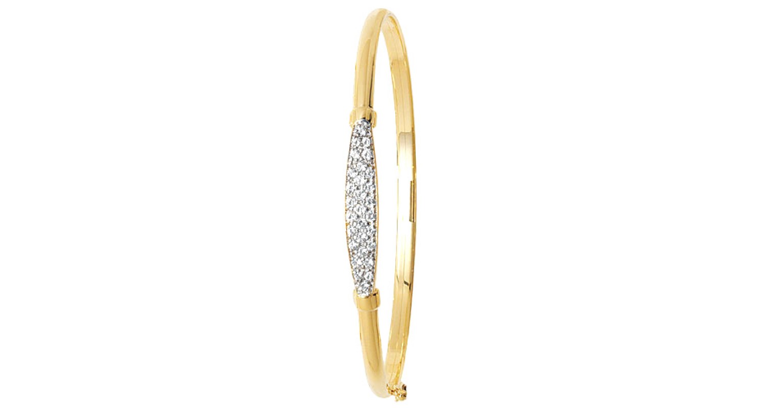 9ct Yellow Gold Ladies' CZ Set Bangle