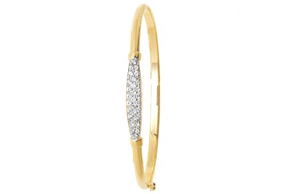 9ct Yellow Gold Ladies' CZ Set Bangle