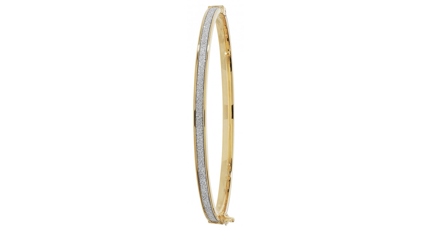 9ct Yellow Gold Stardust Effect Bangle