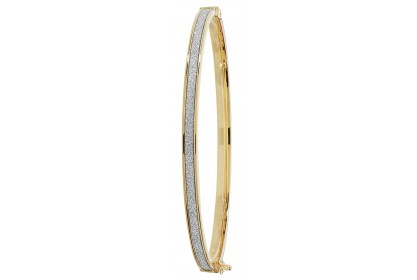 9ct Yellow Gold Stardust Effect Bangle