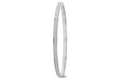 9ct White Gold Stardust Effect Bangle