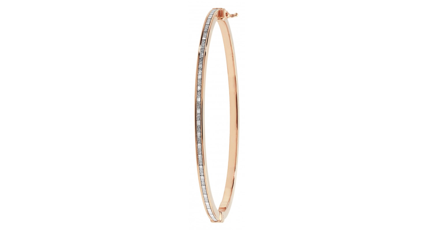 9ct Rose Gold Stardust Effect Bangle