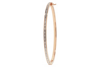 9ct Rose Gold Stardust Effect Bangle