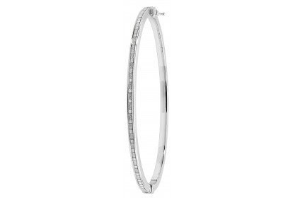 9ct White Gold Stardust Effect Bangle