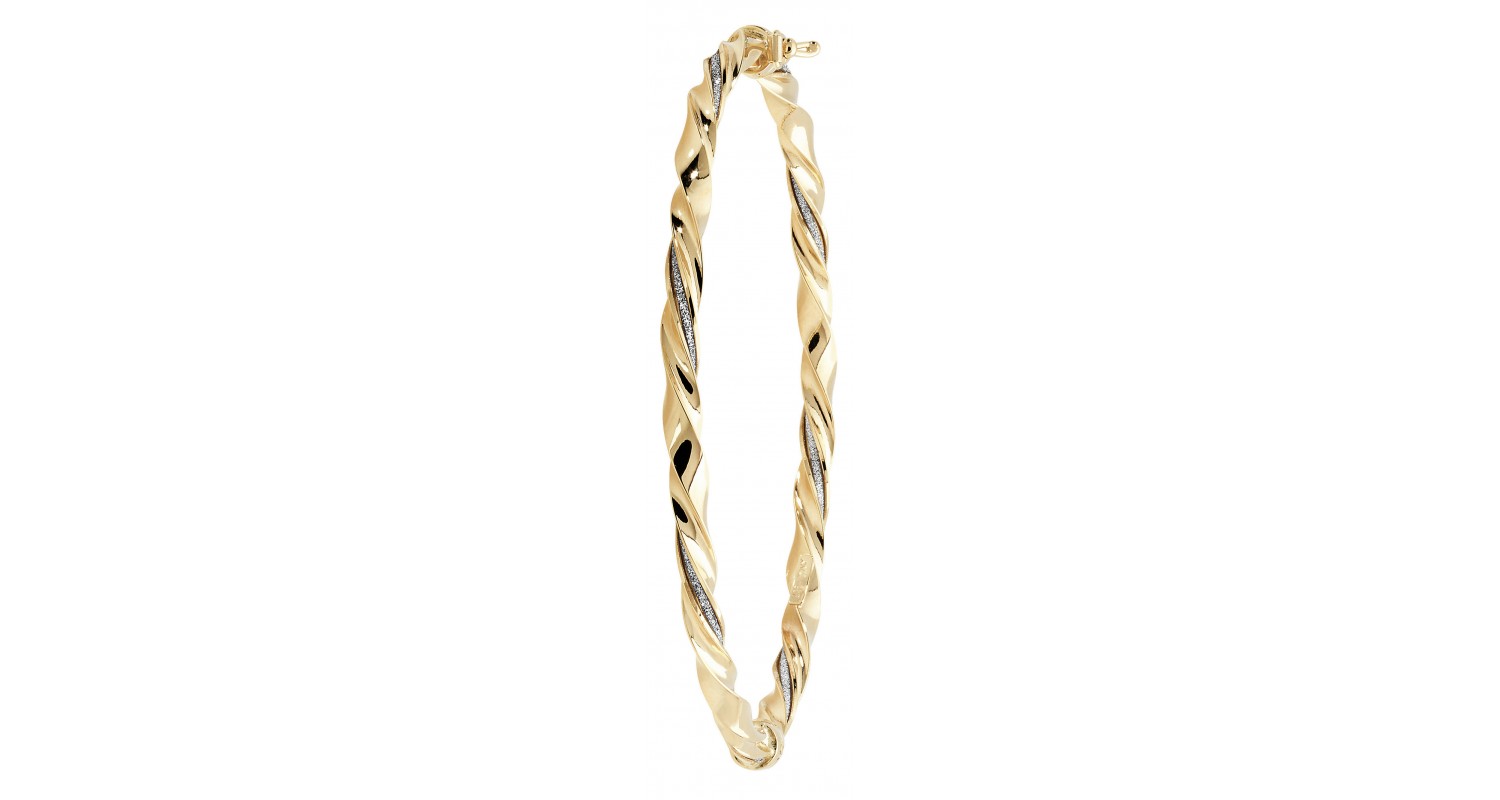 9ct Yellow Gold Stardust Effect Twist Bangle