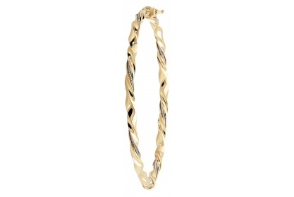 9ct Yellow Gold Stardust Effect Twist Bangle