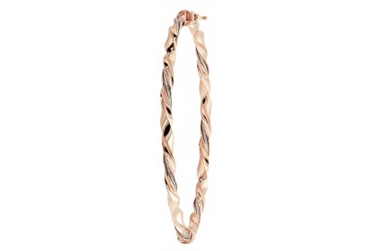 9ct Rose Gold Stardust Effect Twist Bangle