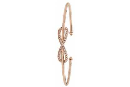 9ct Rose Gold CZ Set Infinity Bow Torque Bangle