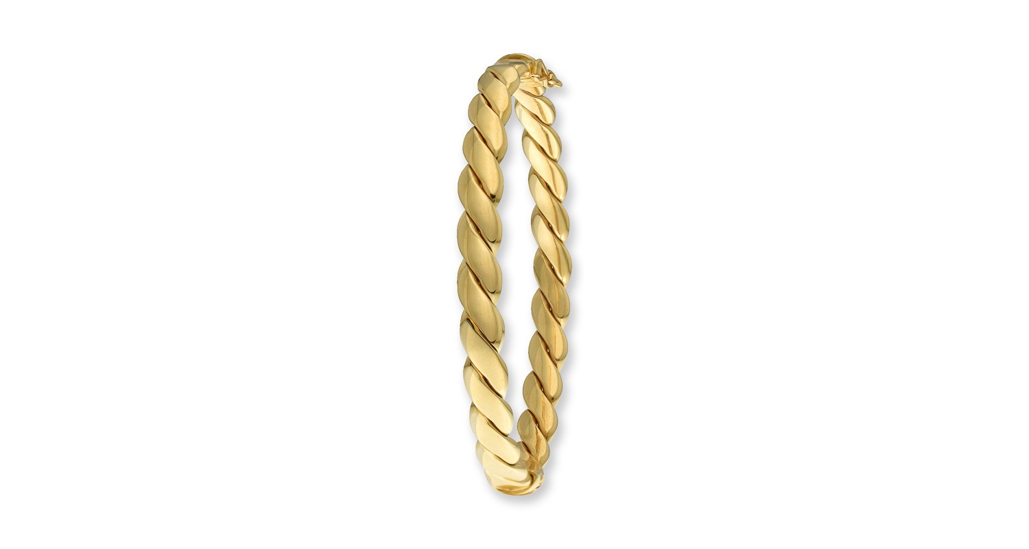 9ct Yellow Gold Ladies' Twisted Bangle