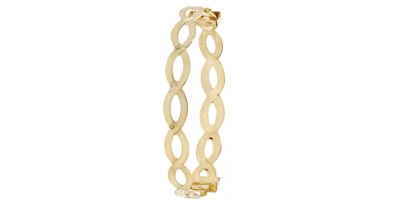 9ct Yellow Gold Babies' Expandable Oval Bangle