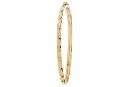 9ct Yellow Gold Babies' Hearts Bangle