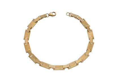 9ct Yellow Gold Long Bar Column Bracelet