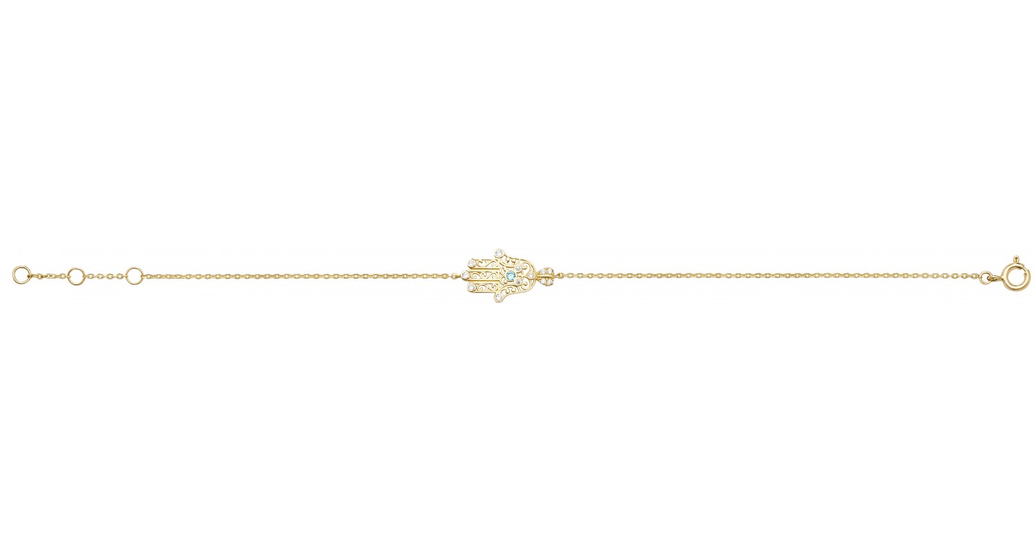 9ct Yellow Gold Ladies Hamsa Bracelet