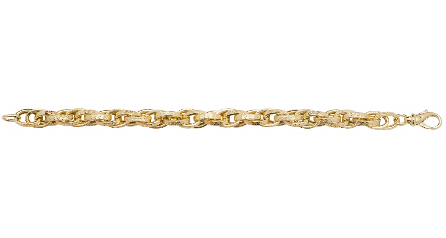 9ct Yellow Gold Ladies Prince Of Wales Link Luxury Bracelet