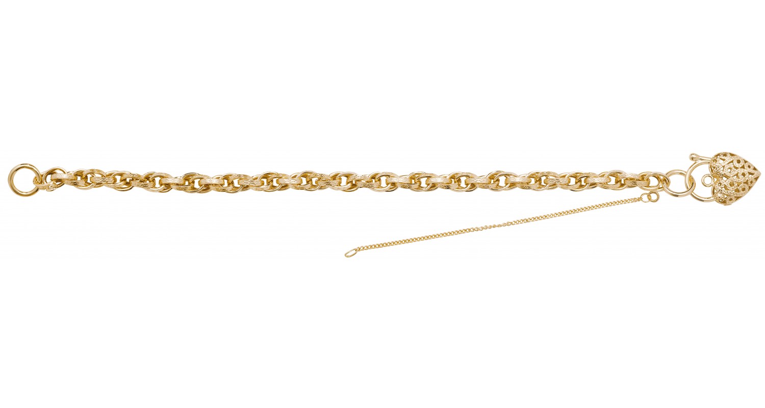 9ct Yellow Gold Ladies Prince Of Wales Link Luxury Bracelet