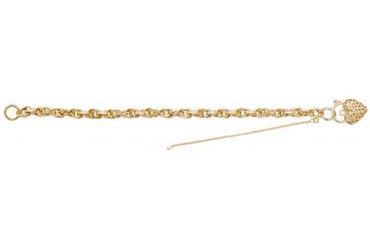 9ct Yellow Gold Ladies Prince Of Wales Link Luxury Bracelet