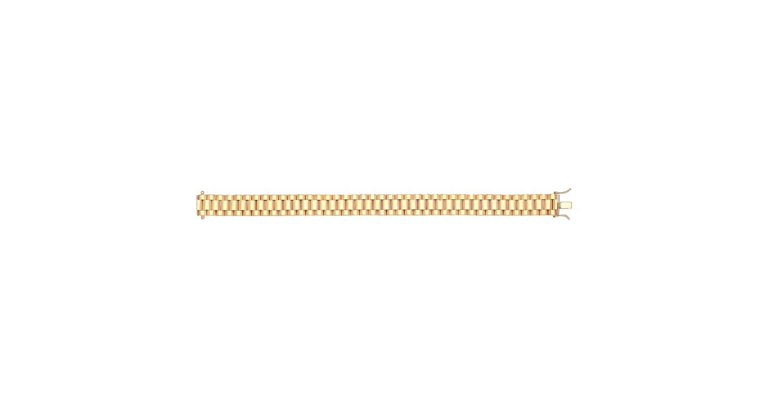 9ct Yellow Gold Mens Watch Style Bracelet