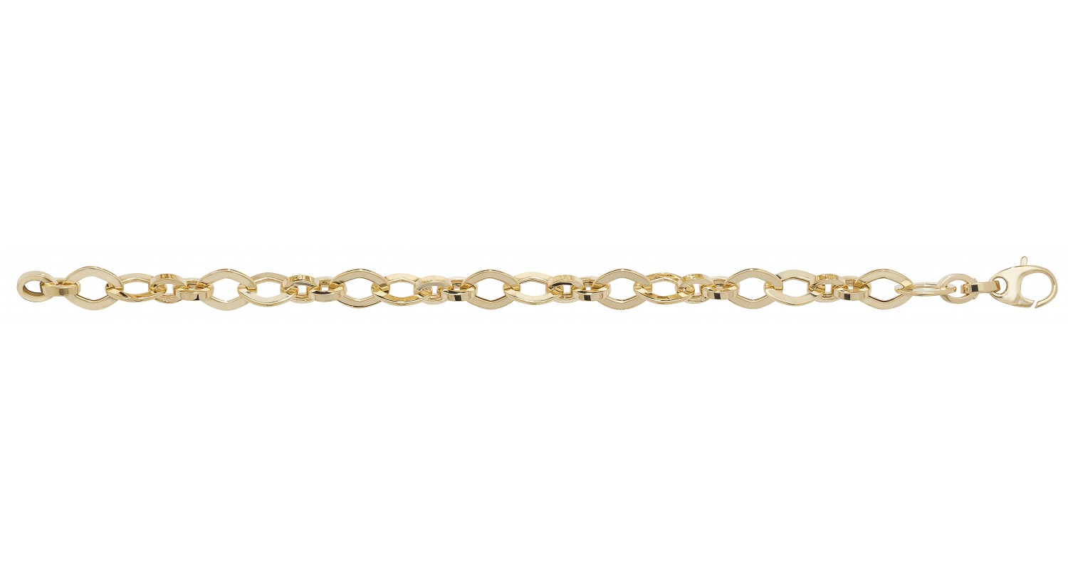 9ct Yellow Gold Ladies Oval Link Bracelet