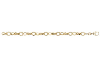 9ct Yellow Gold Ladies Oval Link Bracelet