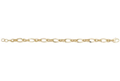 9ct Yellow Gold Ladies Oval Link Bracelet