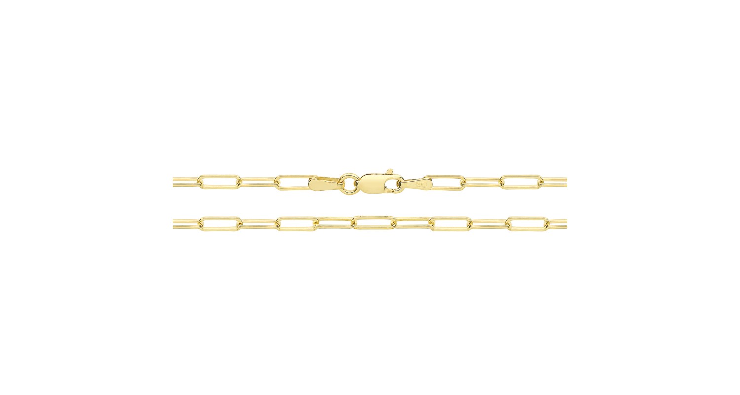 9ct Yellow Gold Paperclip Link Anklet