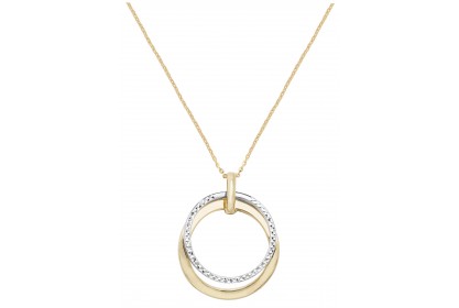 9ct Yellow And White Gold Diamond Cut Necklace