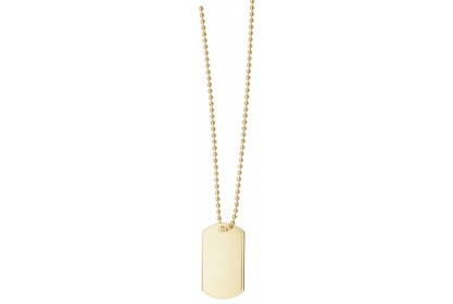 9ct Yellow Gold Single Dog Tag Necklace