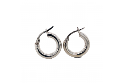 18ct White Gold 15mm Hoops