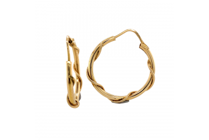 18ct Yellow Gold Twist Hoops