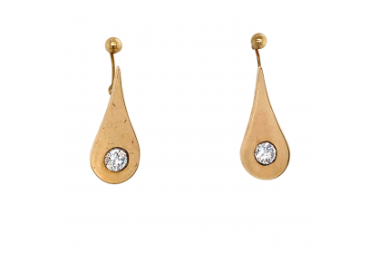 9ct Yellow Gold Cubic Zirconia Drop Earrings