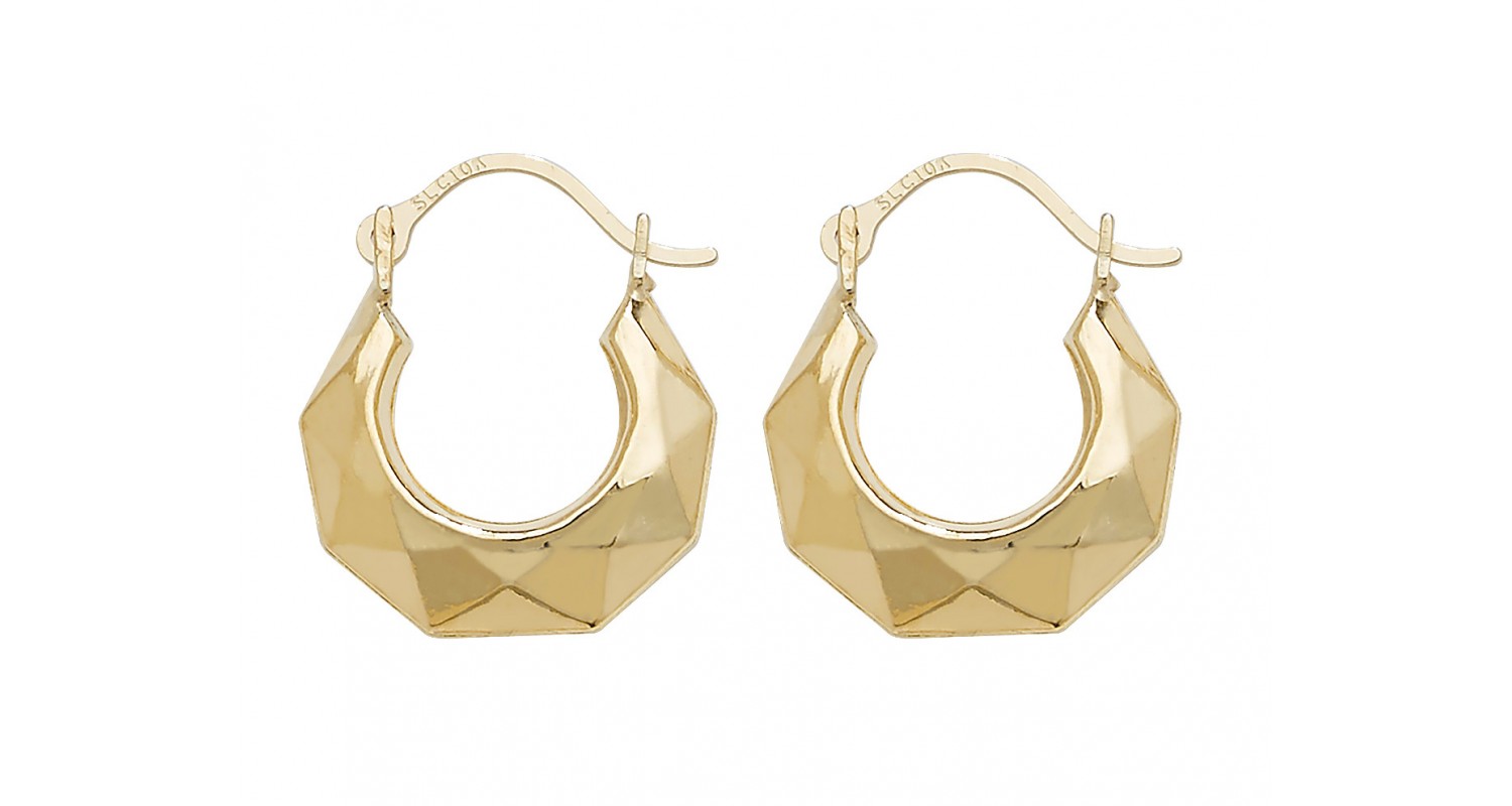 9ct Yellow Gold Creole Hoop Earrings