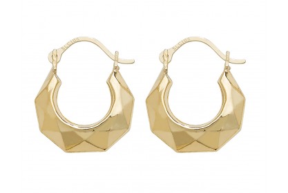 9ct Yellow Gold Creole Hoop Earrings