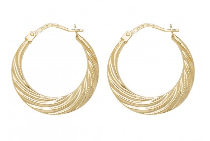 9ct Yellow Gold Creole Hoop Earrings