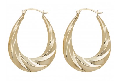 9ct Yellow Gold Creole Hoop Earrings