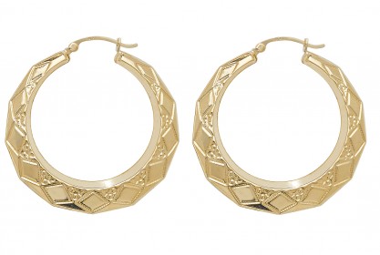 9ct Yellow Gold Creole Hoop Earrings