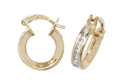 9ct Yellow Gold Cubic Zirconia Hoops