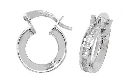 9ct White Gold Cubic Zirconia Hoops