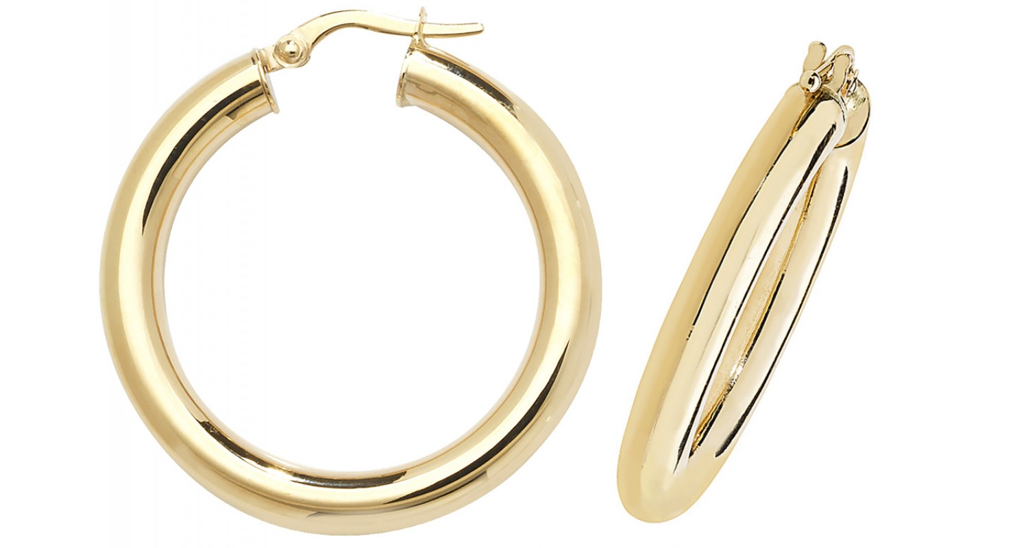  9ct Yellow Gold Hollow Hoop Earrings