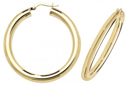  9ct Yellow Gold Hollow Hoop Earrings