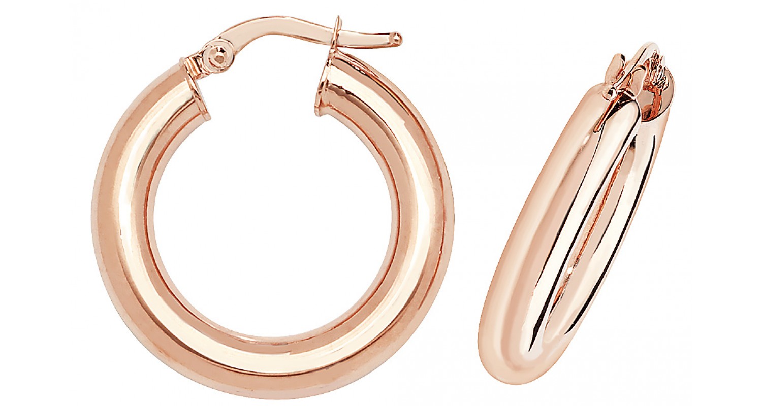 9ct Rose Gold Hollow Hoop Earrings