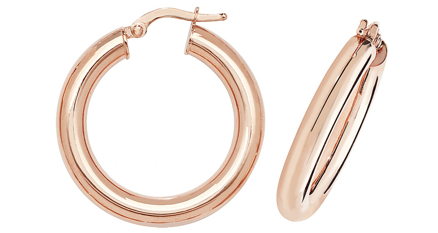 9ct Rose Gold Hollow Hoop Earrings