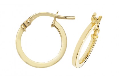 9ct Yellow Gold Square Hoop Earrings