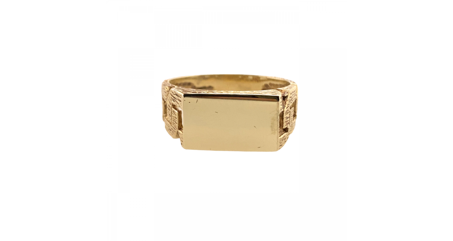 9ct Yellow Gold Curb Signet Ring