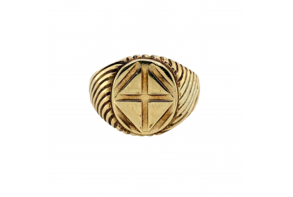 9ct Yellow Gold 1989 Cross Signet Ring