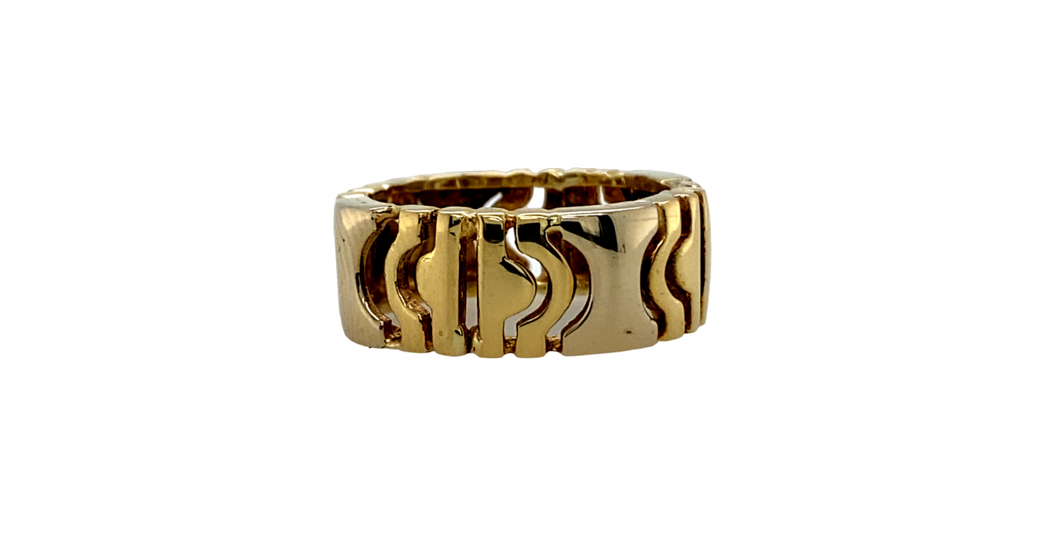 18ct Yellow Gold Wave Pattern Band