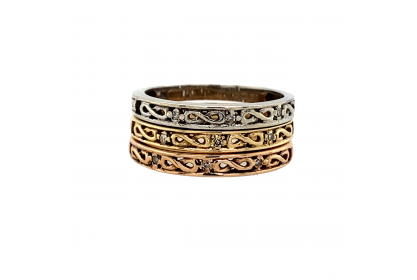 9ct Gold Trilogy Diamond Celtic Ring Set