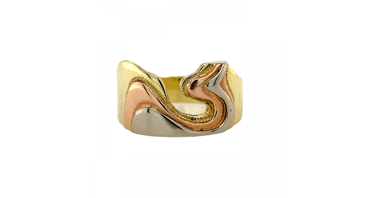 14ct Gold Tri-Colour Fancy Ring