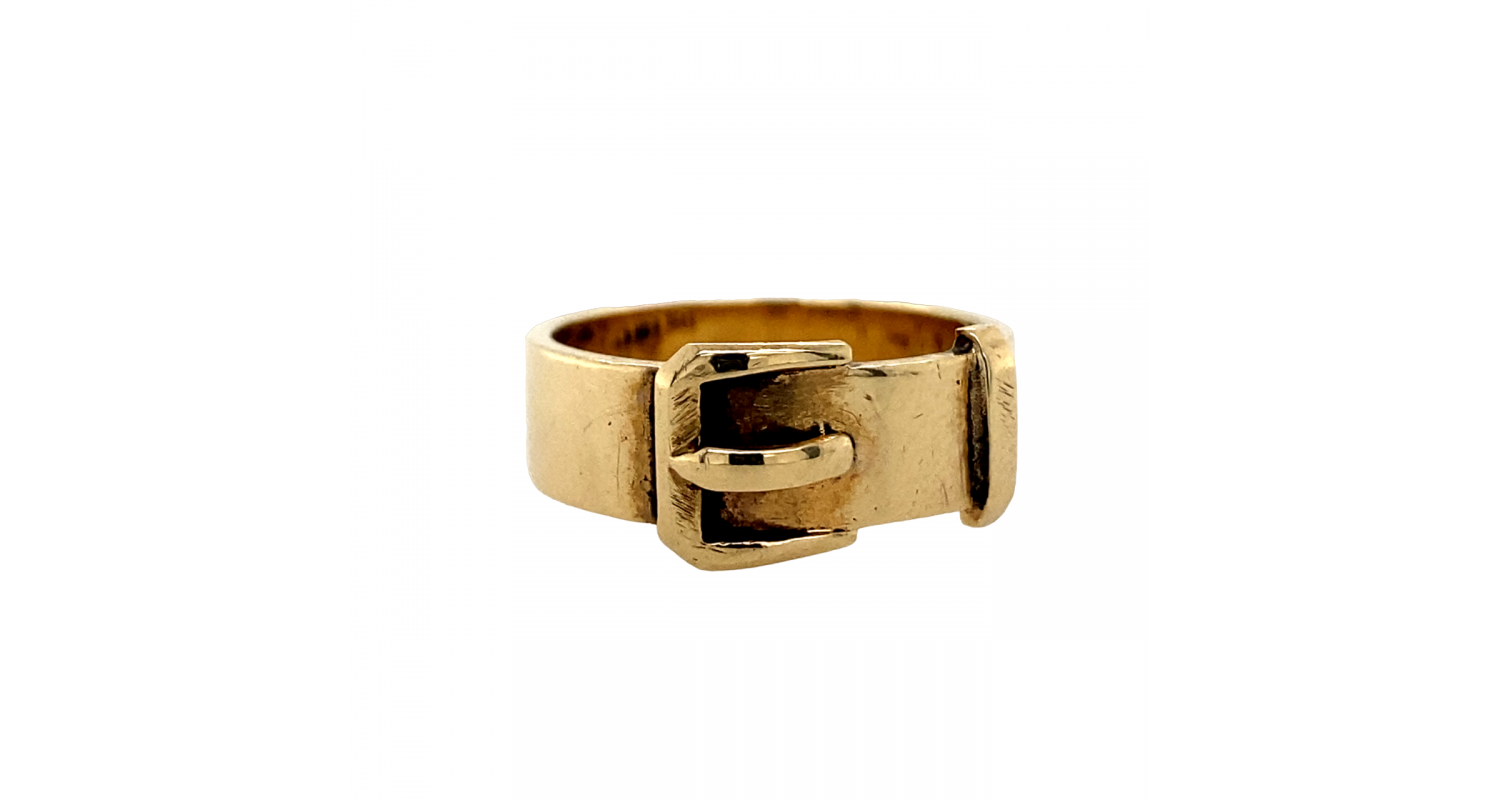 9ct Yellow Gold 1970 Buckle Ring